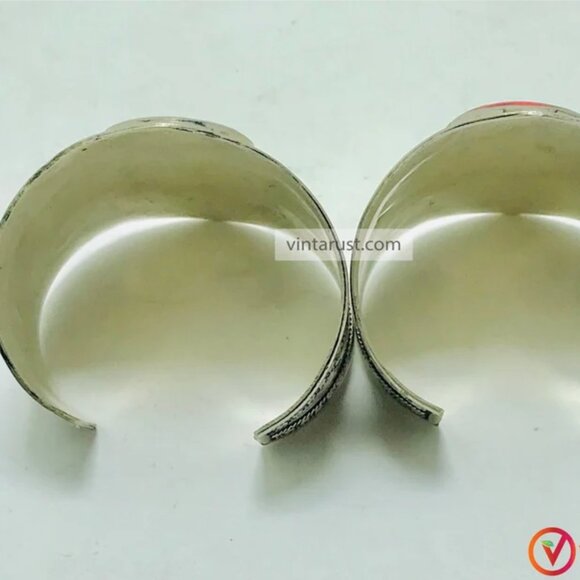 Single Red Coral Bracelets, Gemstone Bracelets, Vintage Handmade Adjustable - Picture 10 of 15